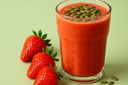 Zwei Zutaten, tausend Gründe: Warum der Smoothie aus Erdbeeren und Kürbiskernen ein wahrer Schatz für den Körper ist